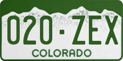 CO license plate 020ZEX