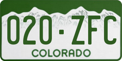 CO license plate 020ZFC