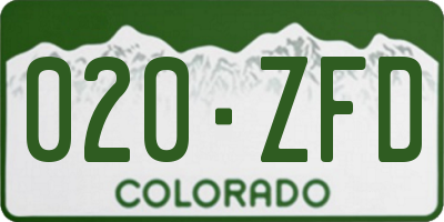 CO license plate 020ZFD