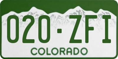 CO license plate 020ZFI