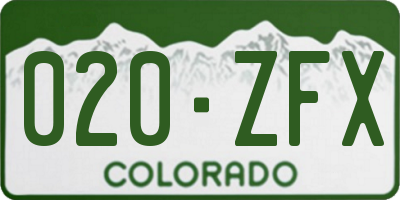 CO license plate 020ZFX