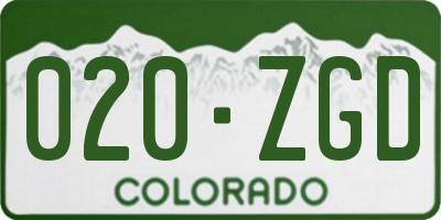 CO license plate 020ZGD