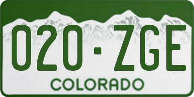 CO license plate 020ZGE