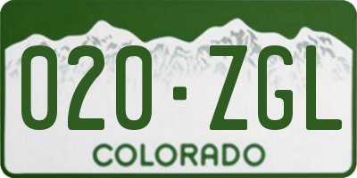 CO license plate 020ZGL
