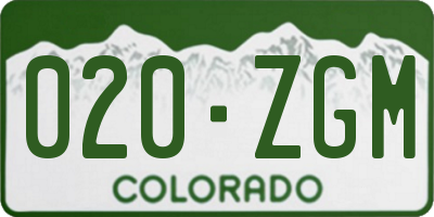 CO license plate 020ZGM