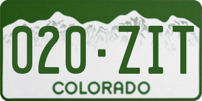 CO license plate 020ZIT