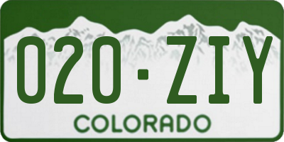 CO license plate 020ZIY