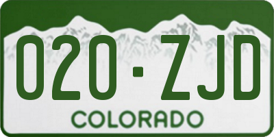 CO license plate 020ZJD