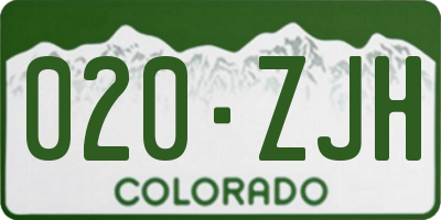 CO license plate 020ZJH