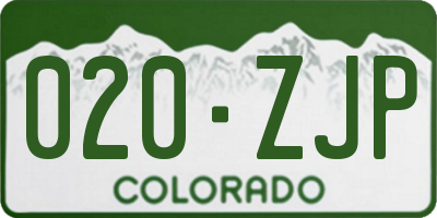 CO license plate 020ZJP