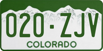 CO license plate 020ZJV