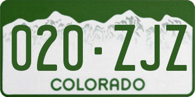 CO license plate 020ZJZ