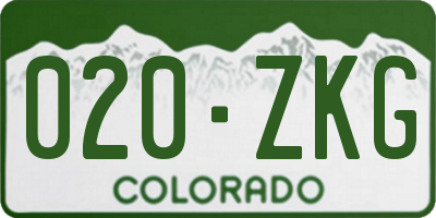 CO license plate 020ZKG