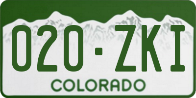 CO license plate 020ZKI