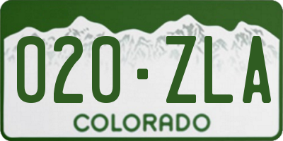 CO license plate 020ZLA