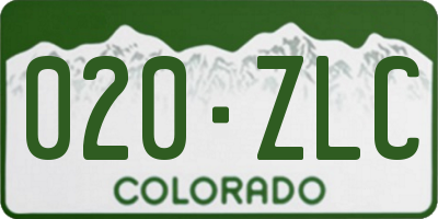 CO license plate 020ZLC