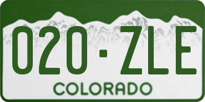 CO license plate 020ZLE