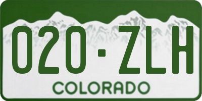 CO license plate 020ZLH