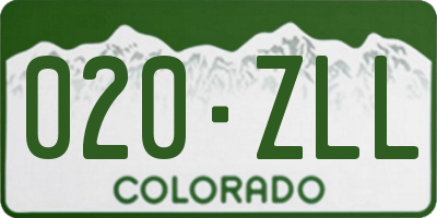 CO license plate 020ZLL