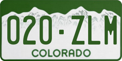 CO license plate 020ZLM