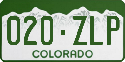 CO license plate 020ZLP