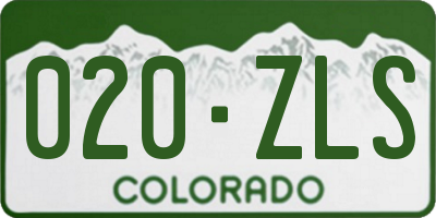 CO license plate 020ZLS