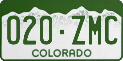CO license plate 020ZMC