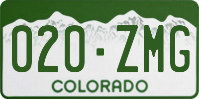CO license plate 020ZMG