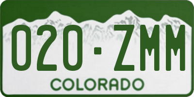 CO license plate 020ZMM