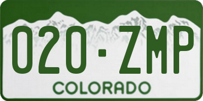 CO license plate 020ZMP