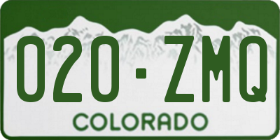 CO license plate 020ZMQ