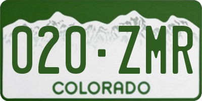 CO license plate 020ZMR