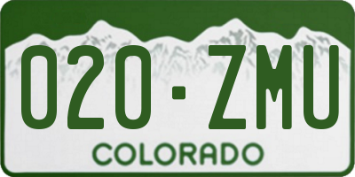 CO license plate 020ZMU