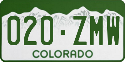 CO license plate 020ZMW