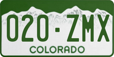 CO license plate 020ZMX