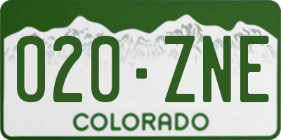CO license plate 020ZNE