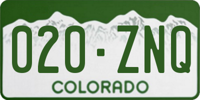 CO license plate 020ZNQ