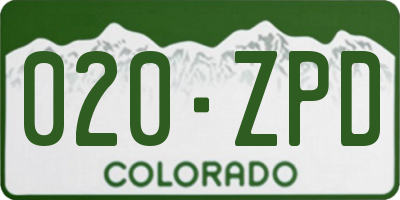 CO license plate 020ZPD