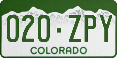 CO license plate 020ZPY