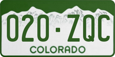 CO license plate 020ZQC