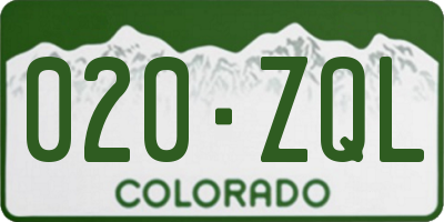 CO license plate 020ZQL