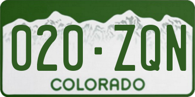 CO license plate 020ZQN