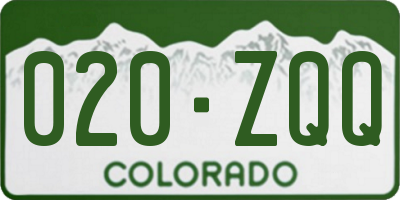CO license plate 020ZQQ