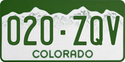 CO license plate 020ZQV