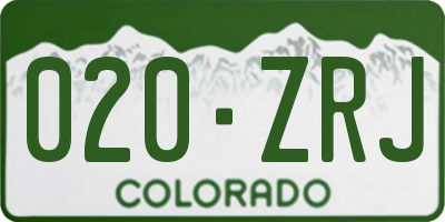 CO license plate 020ZRJ