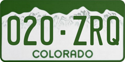 CO license plate 020ZRQ