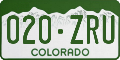 CO license plate 020ZRU