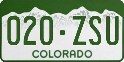 CO license plate 020ZSU