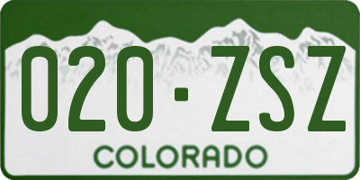 CO license plate 020ZSZ