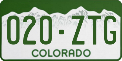 CO license plate 020ZTG